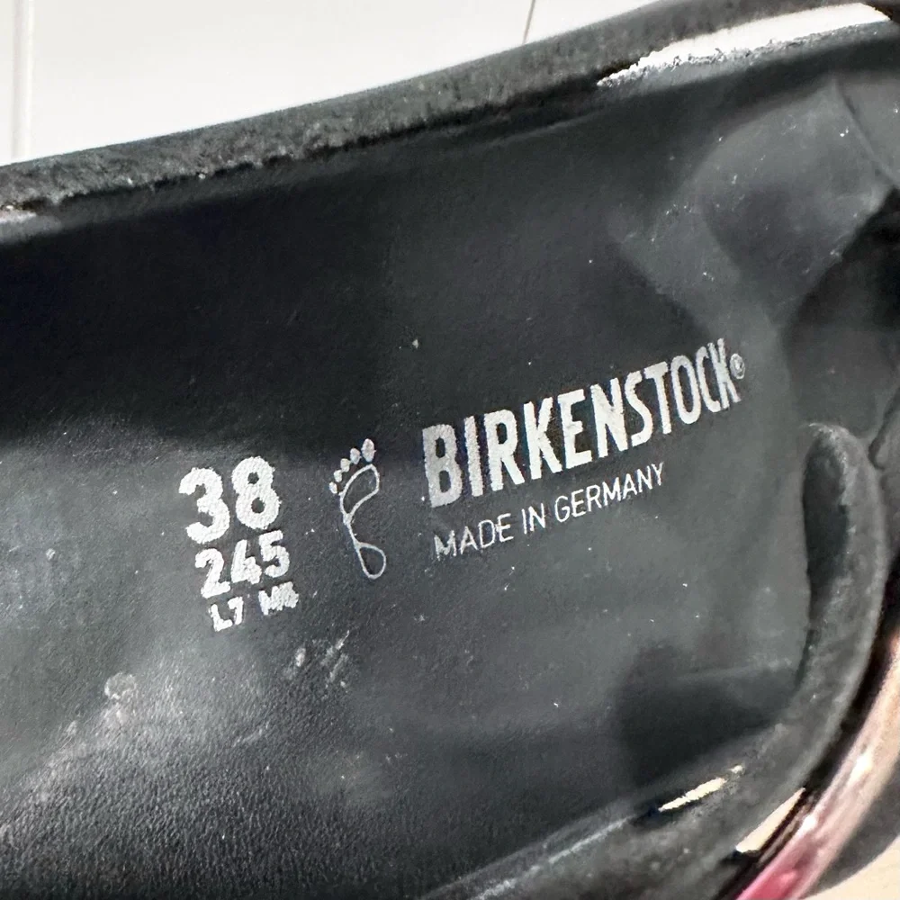 Birkenstock Gizeh Big Buckle Nubuck Leather In Black Size 7 - Picture 8 of 9